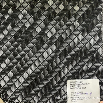 Black and White Twill Checks Stripes 98T/2SP Fabric